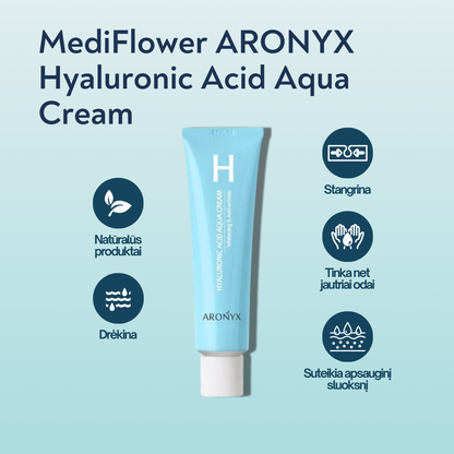 MediFlower ARONYX Hyaluronic Acid Aqua Cream drėkinamasis veido kremas