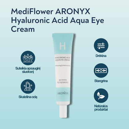 MediFlower ARONYX Hyaluronic Acid Aqua Eye Cream paakių kremas