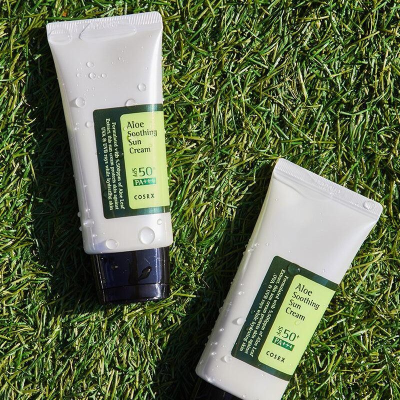 COSRX Aloe Soothing Sun Cream ramintis kremas nuo saulės SPF50
