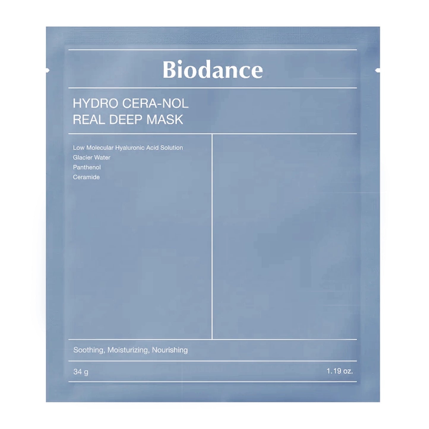 BIODANCE Hydro Cera-nol Real Deep Mask hidrogelinė lakštinė veido kaukė