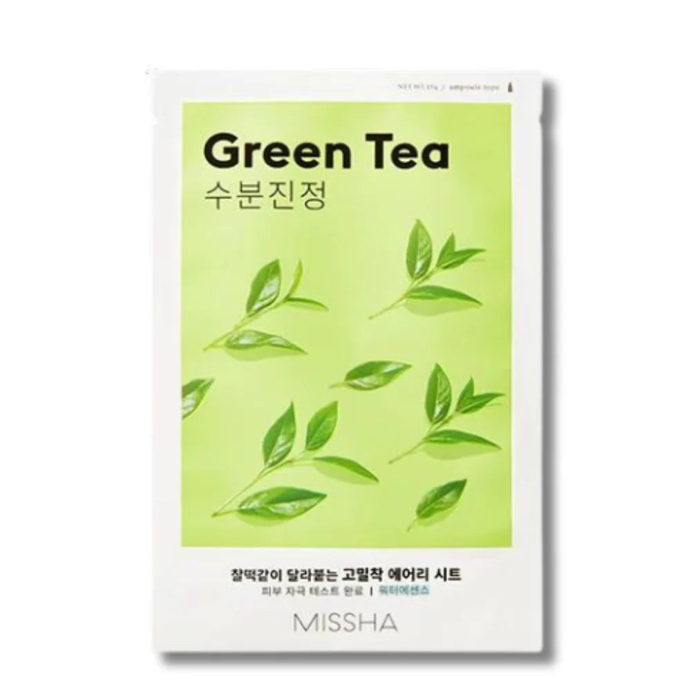 Missha Airy Fit Sheet Mask Green Tea – lakštinė veido kaukė su žaliaja arbata