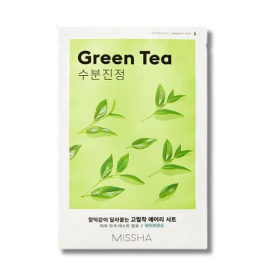 Missha Airy Fit Sheet Mask Green Tea – lakštinė veido kaukė su žaliaja arbata