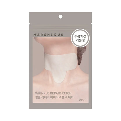 MARSHIQUE Wrinkle Repair Hydrogel Neck Patch hidrogelinis pleistras kaklui 4 vnt.